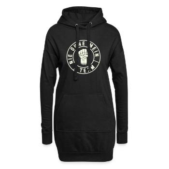 Emblème de mon Poing d’Équipe - Sweat-shirt à capuche long Femme - noir - Devant