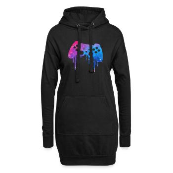 Gaming splash - Hoodie-Kleid - Schwarz - Vorne