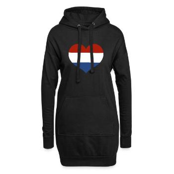 Cœur du drapeau des Pays-Bas - Sweat-shirt à capuche long Femme - noir - Devant