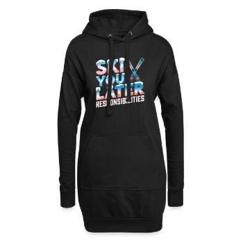  Ski You Later Responsibilities Lustiger Ski - Hoodie-Kleid - Schwarz - Vorne