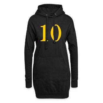 10. 10 ANS. 10e ANNIVERSAIRE. ANNIVERSAIRE 10 ANS. - Sweat-shirt à capuche long Femme - noir - Devant