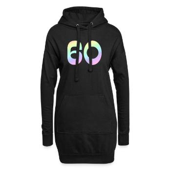 60, Dégradé, Pastel - Sweat-shirt à capuche long Femme - noir - Devant