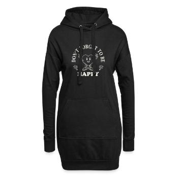 Don’t Forget to Be Happy – Retro Herz Spruch - Hoodie-Kleid - Schwarz - Vorne