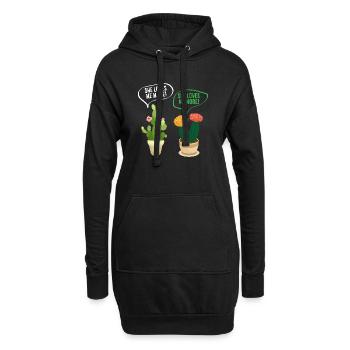Amateur des plantes, plantes amoureuses des fleurs succulentes, amour - Sweat-shirt à capuche long Femme - noir - Devant