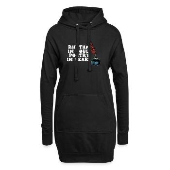 Rhythmus in der Seele, Poesie im Herzen - Hoodie-Kleid - Schwarz - Vorne