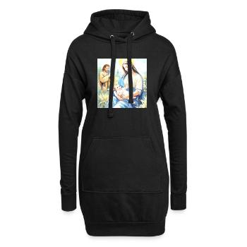 Jesu Geburt – Die Heilige Familie - Hoodie-Kleid - Schwarz - Vorne