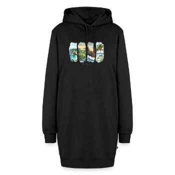 Design de Bali – Motif de vacances sur une île tropicale - Sweat-shirt à capuche long Femme - noir - Devant
