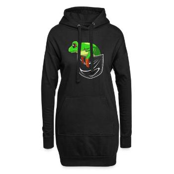 Frosch Laubfrosch - Hoodie-Kleid - Schwarz - Vorne