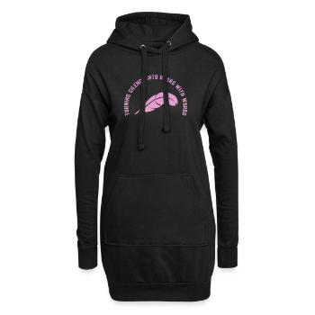 Wortfeder: Stille wird Weg - Hoodie-Kleid - Schwarz - Vorne
