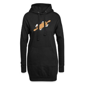 Nudelholz Einfach Symbol - Hoodie-Kleid - Schwarz - Vorne