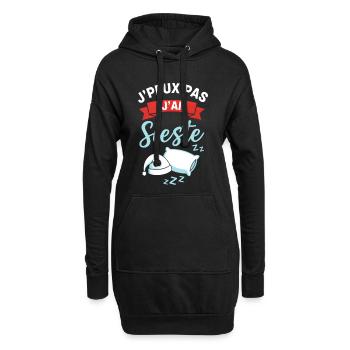 Ich habe ein Nickerchen: Sanfte Pause - Hoodie-Kleid - Schwarz - Vorne