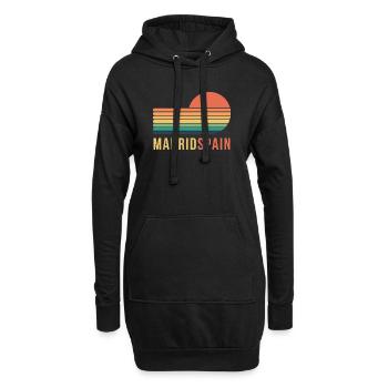 Madrid Spain Retro - Hoodie-Kleid - Schwarz - Vorne