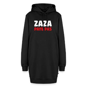 Zaza Paye Pas Typo Pop Coloré - Sweat-shirt à capuche long Femme - noir - Devant