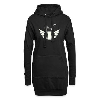 Cocktail d’ailes avec tranche de citron - Sweat-shirt à capuche long Femme - noir - Devant