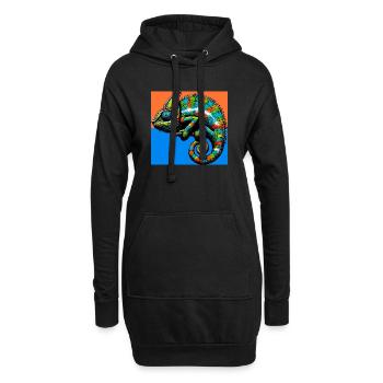 chameleon - Hoodie Dress - black - Front
