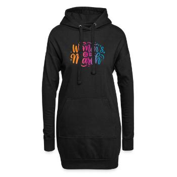 Journée des femmes 8 mars - Sweat-shirt à capuche long Femme - noir - Devant