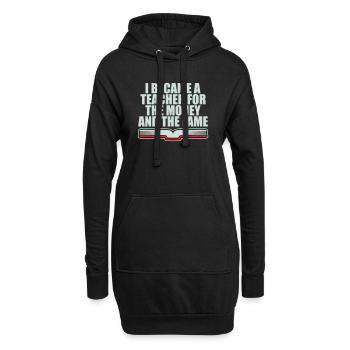 Je suis devenu professeur pour le logo de blague sur l’argent et la célébrité - Sweat-shirt à capuche long Femme - noir - Devant