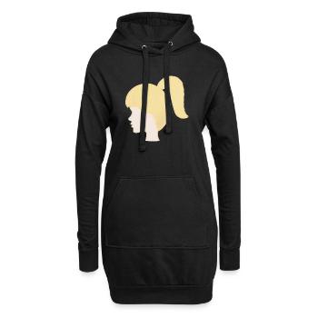 Poupée jouet à queue de cheval blonde - Sweat-shirt à capuche long Femme - noir - Devant