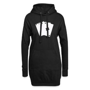 Cards Kartenspiel Game of Life Symbols - Hoodie-Kleid - Schwarz - Vorne