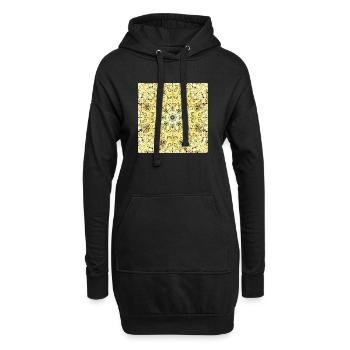 Mandala jaune-vert kaléidoscopique - Sweat-shirt à capuche long Femme - noir - Devant