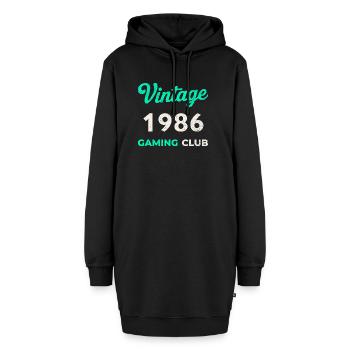 Vintage 1986 – Gaming Club Retro Geburtsjahr - Hoodie-Kleid - Schwarz - Vorne