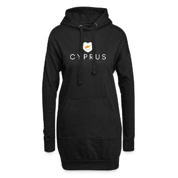 Cœur avec le drapeau chypriote, j’aime Chypre - Sweat-shirt à capuche long Femme - noir - Devant