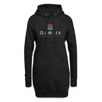 Cœur avec drapeau gambien, j’aime la Gambie - Sweat-shirt à capuche long Femme - noir - Devant