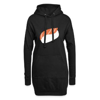 Salmon Nigiri Minimal-Illustrationsdruck - Hoodie-Kleid - Schwarz - Vorne