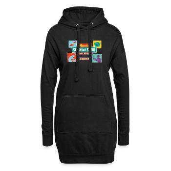 Stein auf Stein läuft bei mir – Maurer Spruch - Hoodie-Kleid - Schwarz - Vorne