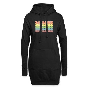 Danse de claquettes arc-en-ciel pastel - Sweat-shirt à capuche long Femme - noir - Devant