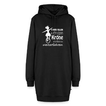 Einrad | Unicycling Freestyle Girl Krone richten - Hoodie-Kleid - Schwarz - Vorne