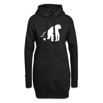 Silhouette de singe - Sweat-shirt à capuche long Femme - noir - Devant