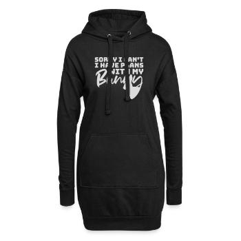Sorry I Can't I Have Plans With My Bunny Hase Logo - Hoodie-Kleid - Schwarz - Vorne