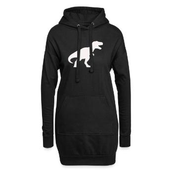 Dino Silhouette Tyrannosaurus Rex - Sweat-shirt à capuche long Femme - noir - Devant