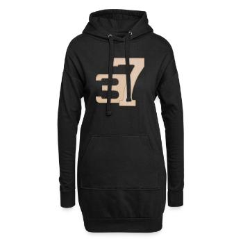 37 illustrations numériques en pêche - Sweat-shirt à capuche long Femme - noir - Devant