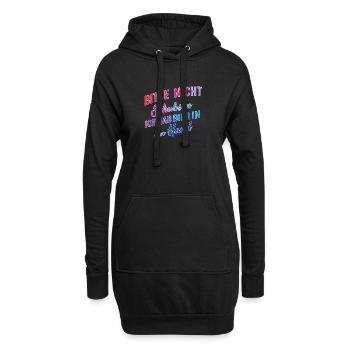Bitte nicht schubsen ich habe Bier in der Hand - Hoodie-Kleid - Schwarz - Vorne