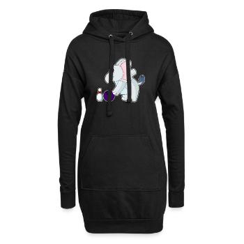 Elefant Bowling Bowlingkugel Pin - Hoodie-Kleid - Schwarz - Vorne