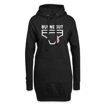 Burne out – humour bureau stress - Sweat-shirt à capuche long Femme - noir - Devant