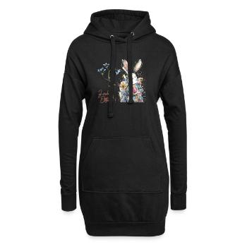 Osterhase mit bunten Eiern - Hoodie-Kleid - Schwarz - Vorne