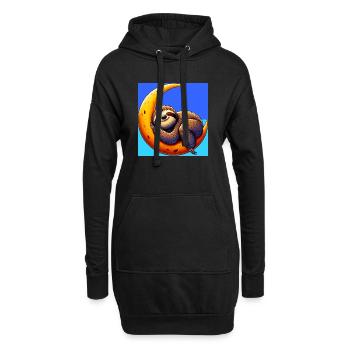La paresse dort sur la Lune - Sweat-shirt à capuche long Femme - noir - Devant