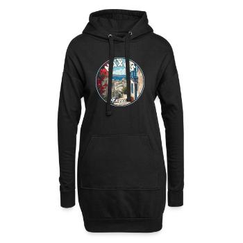 Entdecken Sie das Mittelmeerparadies Naxos in Griechenland - Hoodie-Kleid - Schwarz - Vorne