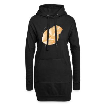 Blüten Line Art Blumen Illustration - Hoodie-Kleid - Schwarz - Vorne