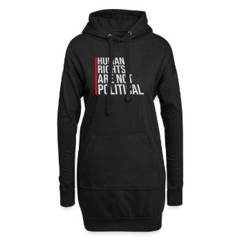 Les droits de l’homme ne sont pas politiques Logo Menschenrechte - Sweat-shirt à capuche long Femme - noir - Devant