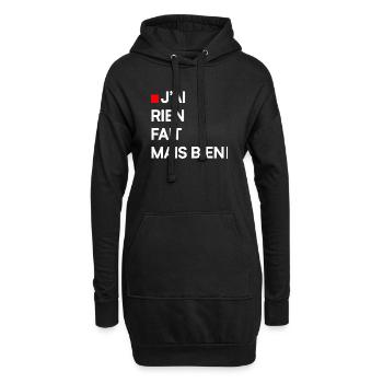 J’AI RIEN FAIT MAIS BIEN | Humour autodérision - Sweat-shirt à capuche long Femme - noir - Devant