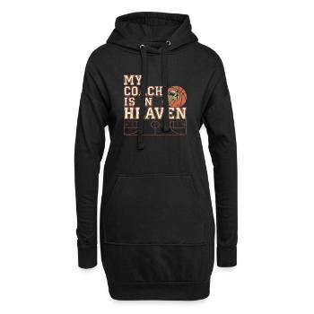 Mon entraîneur est au paradis dans le basket chrétien - Sweat-shirt à capuche long Femme - noir - Devant