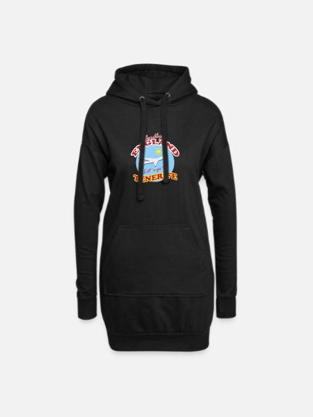 Auf Wiedersehen, England. Lass uns nach Teneriffa fahren. - Hoodie-Kleid - Schwarz