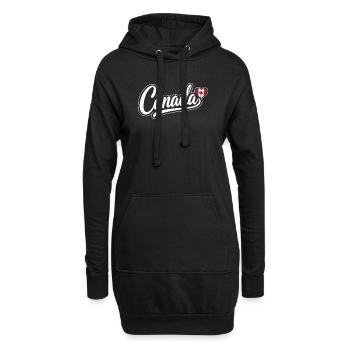 Scénario canadien avec cœur de feuille d’érable Fan patriotique - Sweat-shirt à capuche long Femme - noir - Devant