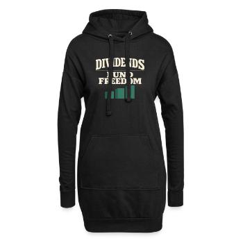 Langfristiger Investor Kauft Und Hält - Hoodie-Kleid - Schwarz - Vorne