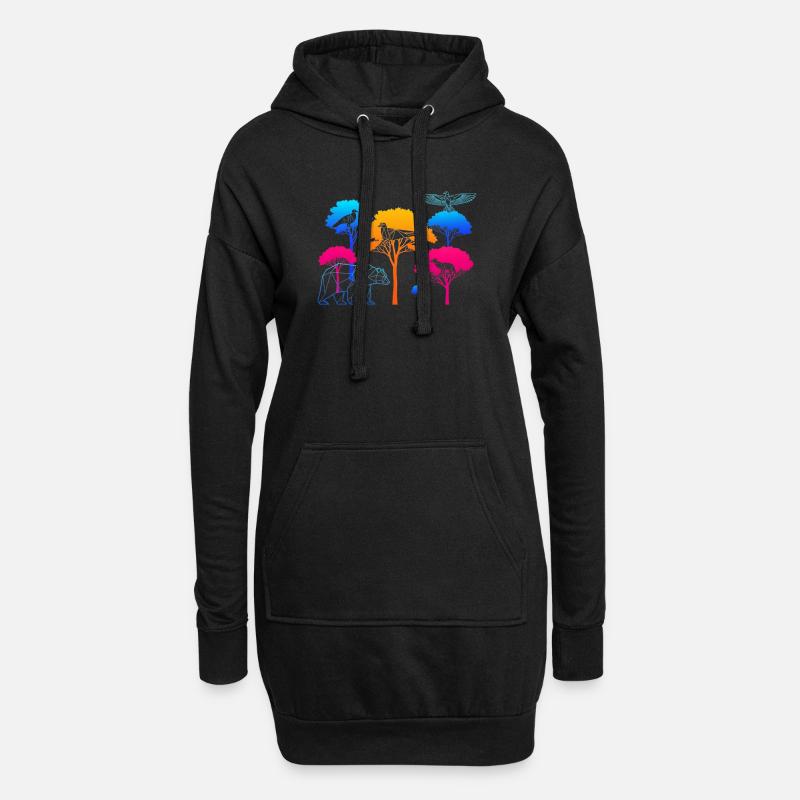 Neon Forest - Hoodie-Kleid - Schwarz