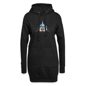Requin Requin tigre Plongeur Requins mignons Grand requin blanc - Sweat-shirt à capuche long Femme - noir - Devant